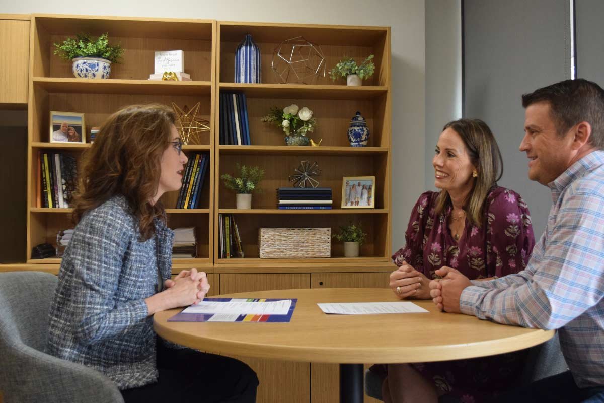 Family meeting with Dr. Matthews in the Testing Center