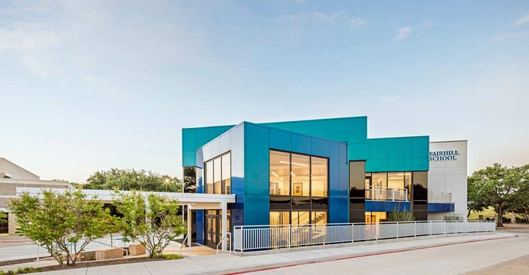 Front of school with new renovations